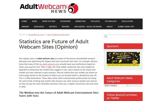 Statistics are Future of Adult Webcam Sites at AdultWebcamNews